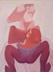Maria Lassnig, Die große Mutter, 1964, Öl auf Leinwand, 119,5 x 89, 5 cm
