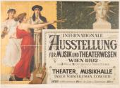 LAUTER EINSER FÜR GUSTAV KLIMT! - Ernst und Gustav Klimt, Plakat für die Internationale Ausstellung für Musik und Theaterwesen, Wien, 1893 - Lithografie