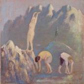 Leander Kaiser - Im Gebirge, Öl auf Leinwand