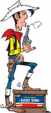 in der Ausstellung LUCKY LUKE. NEUES AUS DEM WILDEN WESTEN VON ACHDÉ, Karikaturmuseum Krems 