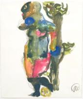 Markus Lüpertz Ohne Titel (Daphne), 2003  Bleistift und Gouache auf Papier