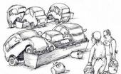 Luis Murschetz: Gratis-Speisung, Ausstellung Beobachterstatus, Karikaturmuseum Krems