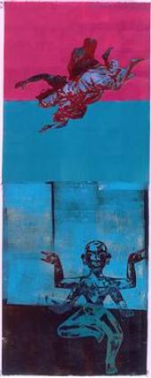 Nancy Spero, To Soar, 1997, Handdruck und Collage auf Papier, Barbara Gross Galerie, München Courtesy Barbara Gross Galerie, Mün