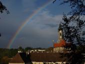 Regenbogen über Stift Zwettl