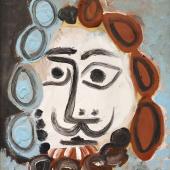 RENDEZ-VOUS - Picasso, Chagall, Klein und ihre Zeit; Pablo Picasso, Buste d´Homme, 1969, Yves Klein, RE 1 (Relief Éponge Bleu), 1958, Marc Chagall, Les Amoureux, 1916 Joan Miró, Constellation (Konstellation | Constellation), 1959 Pablo Picasso, Vase 