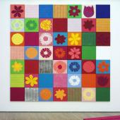 Bild: rosalie, creation_2009, 49teilig, Acryl und Acrylgranulat auf Leinwand, ca. 420 x 420 cm