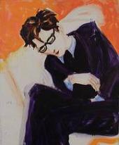 Elizabeth Peyton, Jarvis in Tokyo, 1998, Öl auf MDF-Platte, 35,5 x 28 cm, Sammlung Ernst Ploil, Wien, Ausstellung Wie im Traum. 