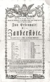 Zauberflöte  - Theaterzettel